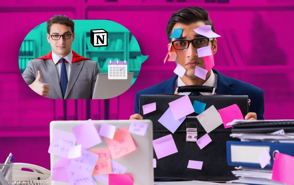 Entrepreneur organizing a workflow dashboard with the title “Momentum Through Systems.”